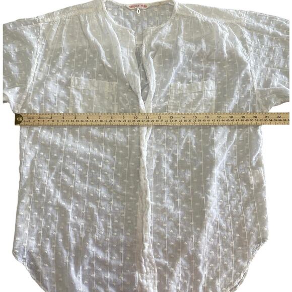 Rebecca Taylor White Swiss Dot Blouse Size 2 - Picture 7 of 7